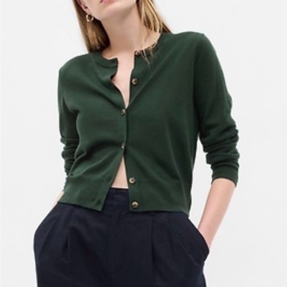GAP Women's Dark Green Merino Wool Cardigan